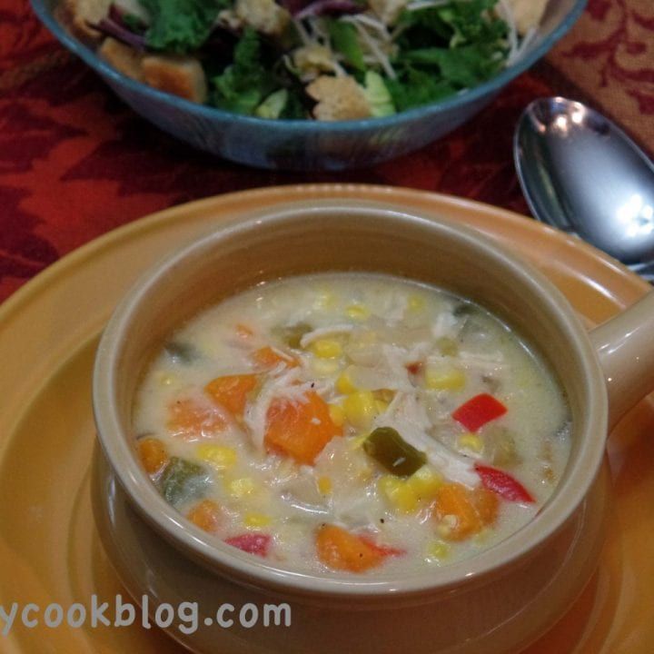 Chicken Sweet Potato Corn Chowder upclose