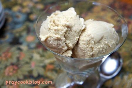 Scooped coffee ice cream