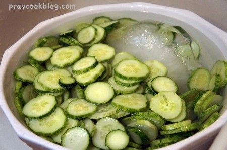 sliced cucumbers