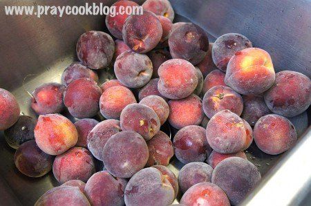 peaches in the sink