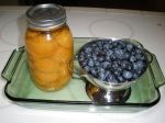 Blueberry peaches ready