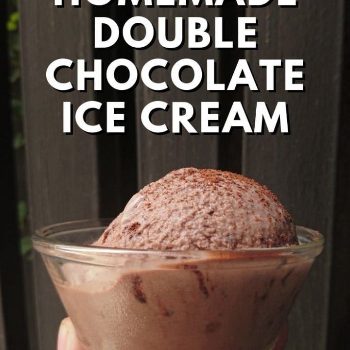 homemade double chocolate ice cream featured