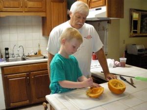 Miles and Grandpa Pumpkin
