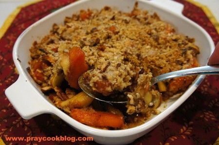 sweet potatoe casserole spooned