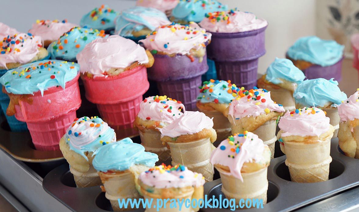 Kitchen Disasters and Funfetti Ice Cream Cone Cupcakes
