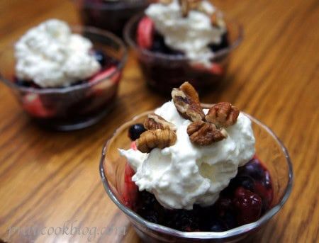 cream topped fruit upclos