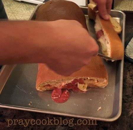 Ryan serving Pep Bread