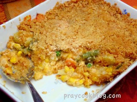 mixed veggie casserole tabled