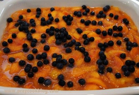 peaches and blueberries
