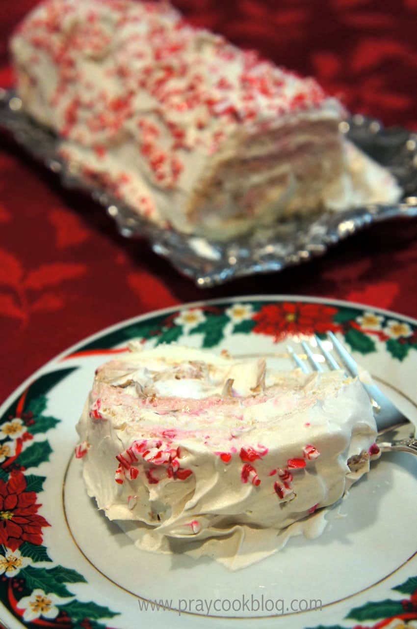 Peppermint Fudge Cake Rolls