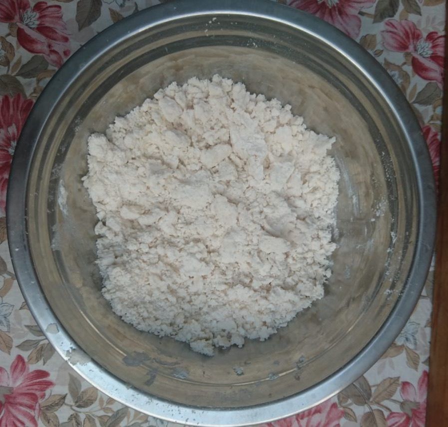 mixing dough for halloween fingers