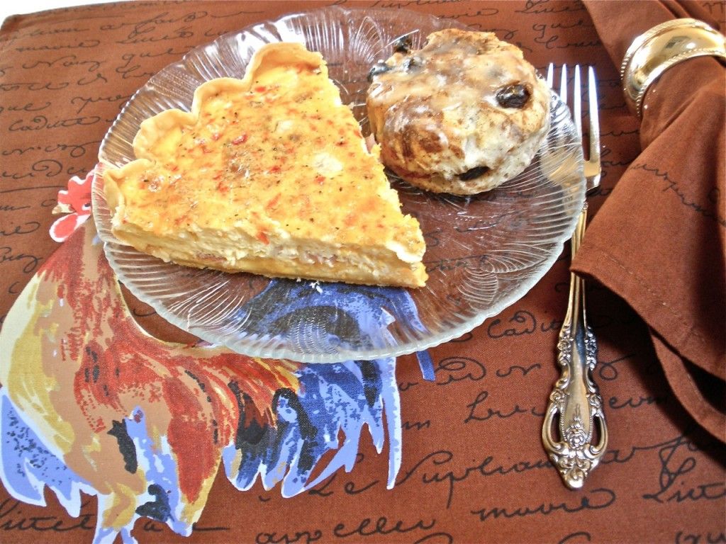 quiche ham cheese single fork