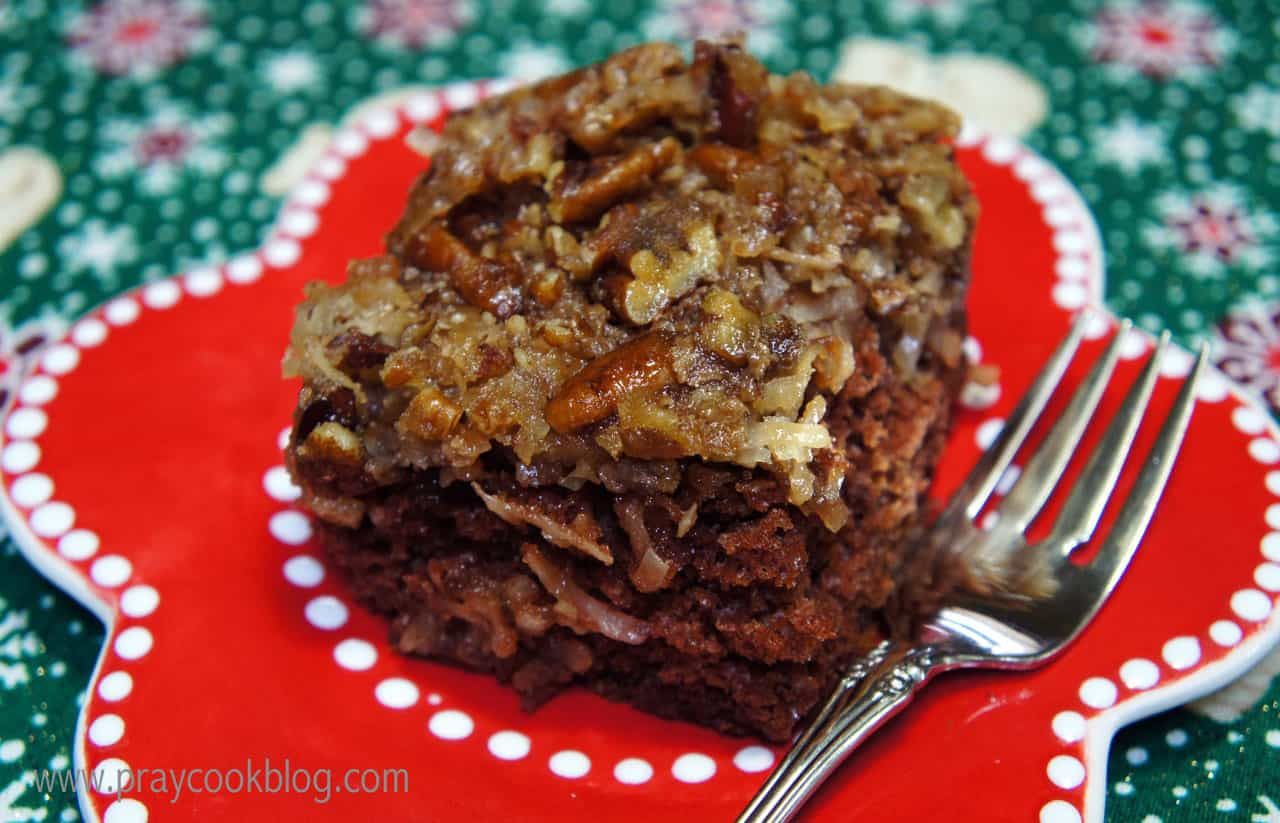 The Easiest Upside-Down German Chocolate Cake