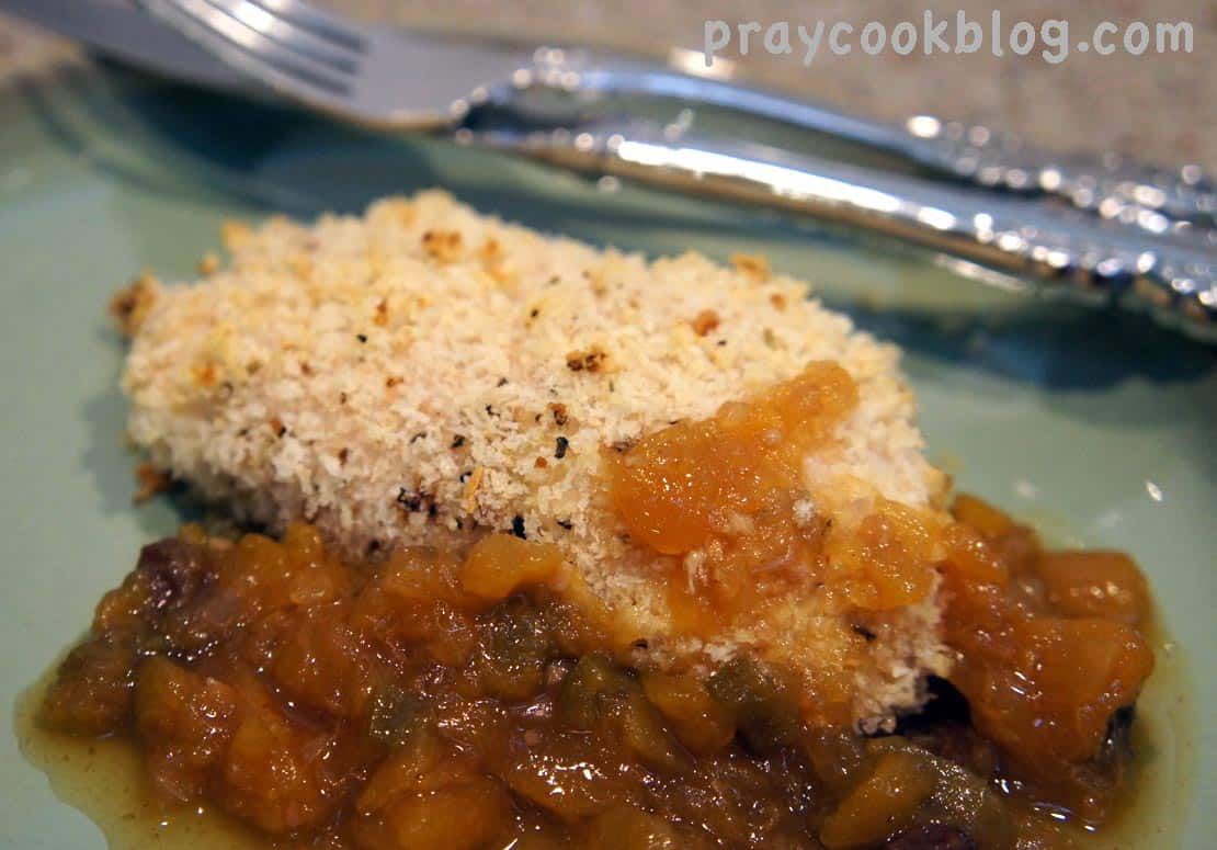 Baked Chicken Stuffed with Peach Chutney