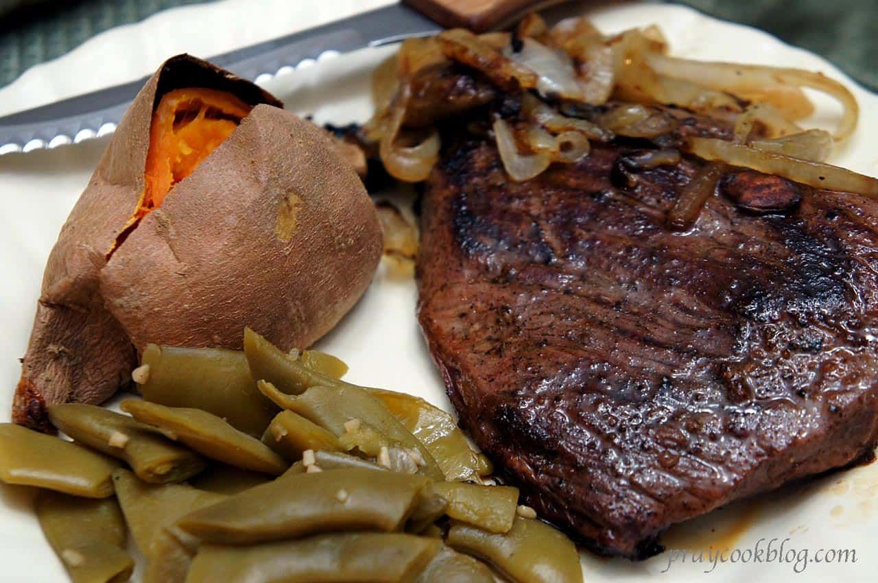 Home Again and Panfried Steaks