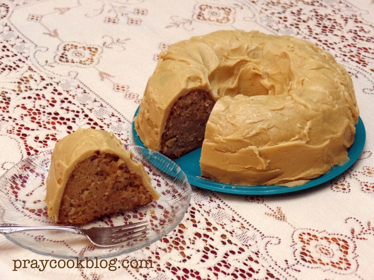 Happy Birthday Mom With Butter Pecan Cake with Caramel Frosting