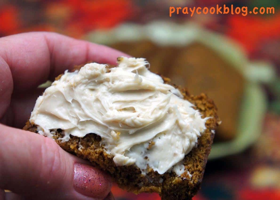 Fantastic Pumpkin Bread with Brown Sugar Cream Cheese Spread